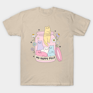 BOHO FLORAL CAT PILLS T-Shirt