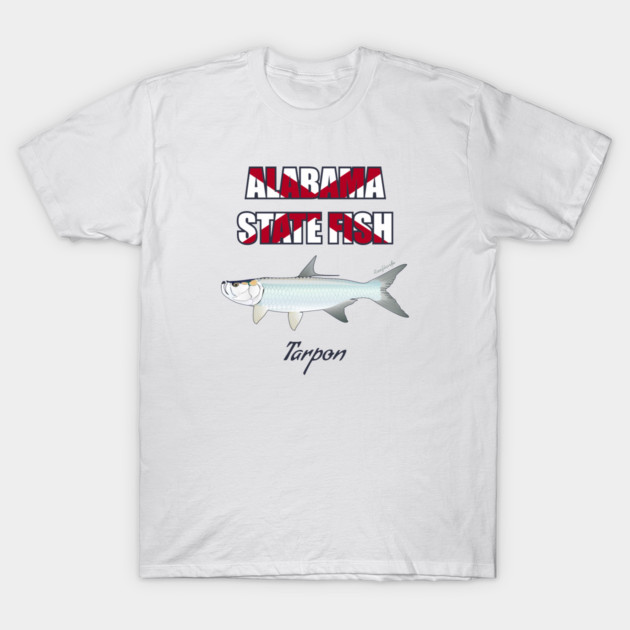 Alabama State Saltwater Fish - Tarpon T-Shirt by Reefhorse