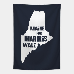 Maine for Harris Walz Tapestry