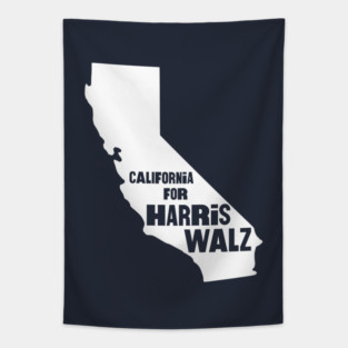 California for Harris Walz Tapestry
