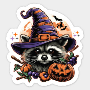 Halloween Cute Raccoon Spooky Season Fall Raccoon for Womens Sticker