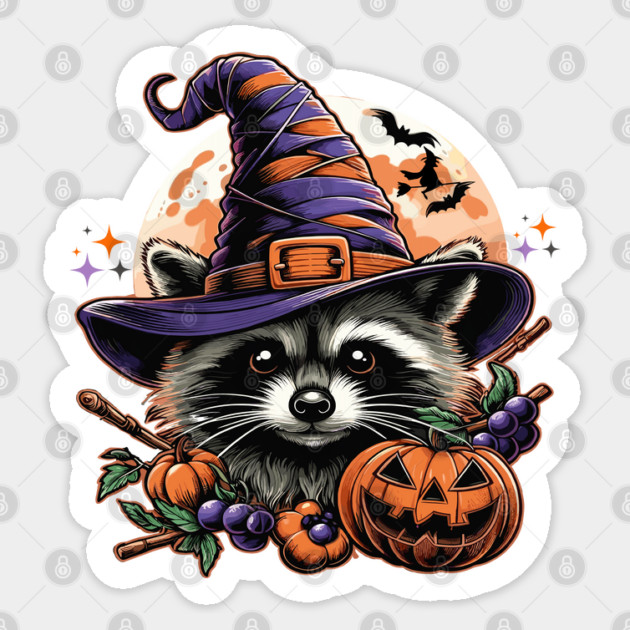 Halloween Cute Raccoon Spooky Season Fall Raccoon for Womens Sticker by JessArty