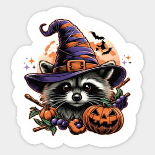 Halloween Cute Raccoon Spooky Season Fall Raccoon for Womens Magnet