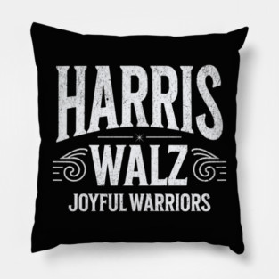 Harris Walz Joyful warriors vintage Pillow