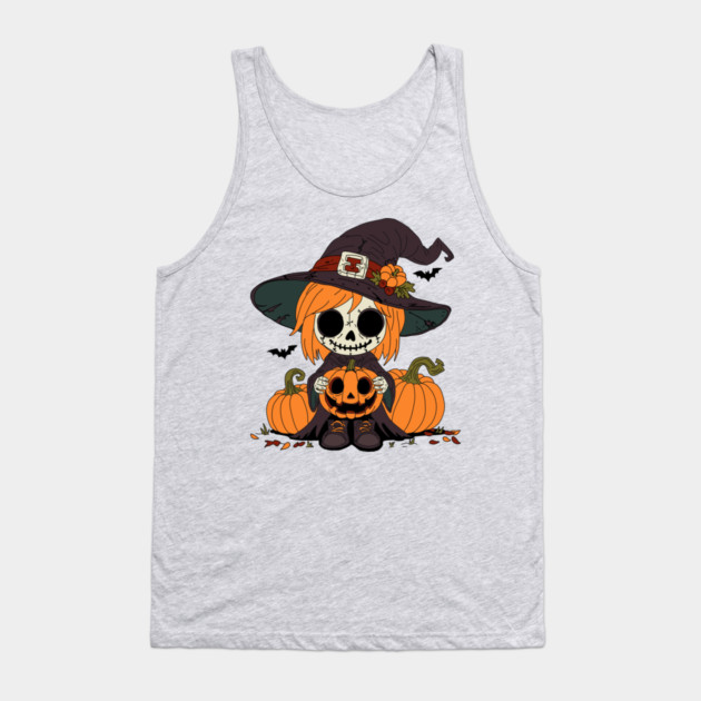 Cute Autumn Witch Tank Top by H. R. Sinclair
