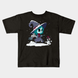 Cute Winter Witch Kids T-Shirt