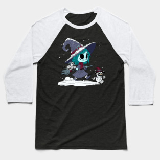 Cute Winter Witch Baseball T-Shirt