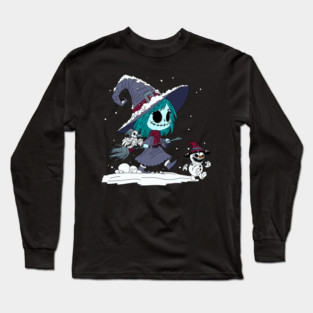 Cute Winter Witch Long Sleeve T-Shirt