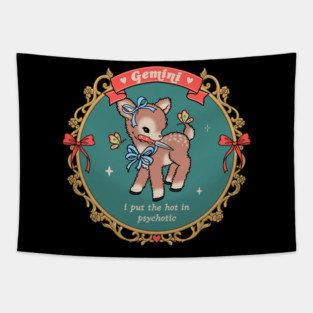 gemini vintage coquette deer Tapestry