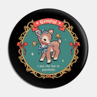 gemini vintage coquette deer Pin