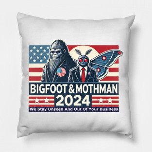 Bigfoot & Mothman '24 (We Stay Out Of Your Business) Pillow