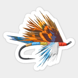 Fly Fishing Fly Tie Art Fisherman T-shirt by TeeCreations Sticker