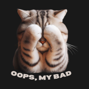 Cute Cat With Oops My Bad Expression T-Shirt