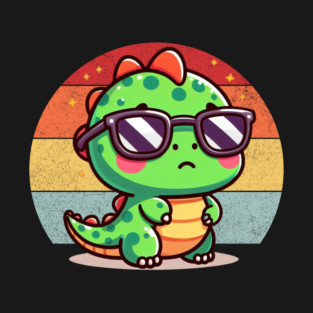 Funny dinosaur wearing sunglasses T-Shirt