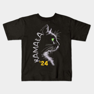 Cat Ladies For Kamala Cat 2024 President Kamala Harris Kids T-Shirt