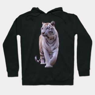 Beautiful White Stripe Gold Tiger Hoodie