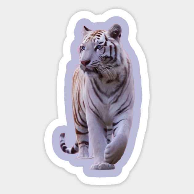 Beautiful White Stripe Gold Tiger Sticker by animegirlnft