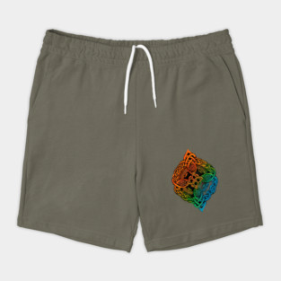colorful Celtic knot design with interwoven patterns in a symmetrical arrangement Shorts