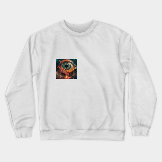 My Large  Eye with orange Liquid like Substance Crewneck Sweatshirt by animegirlnft