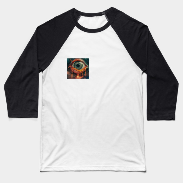 My Large  Eye with orange Liquid like Substance Baseball T-Shirt by animegirlnft
