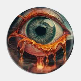 My Large  Eye with orange Liquid like Substance Pin