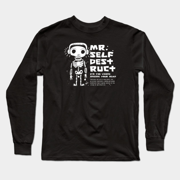 Mr. SELF-DESTRUCT Long Sleeve T-Shirt by artslaves