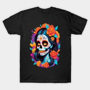 Day of the Dead Sugar Skull Halloween T-Shirt