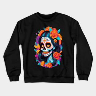 Day of the Dead Sugar Skull Halloween Crewneck Sweatshirt