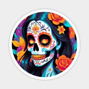 Day of the Dead Sugar Skull Halloween Magnet