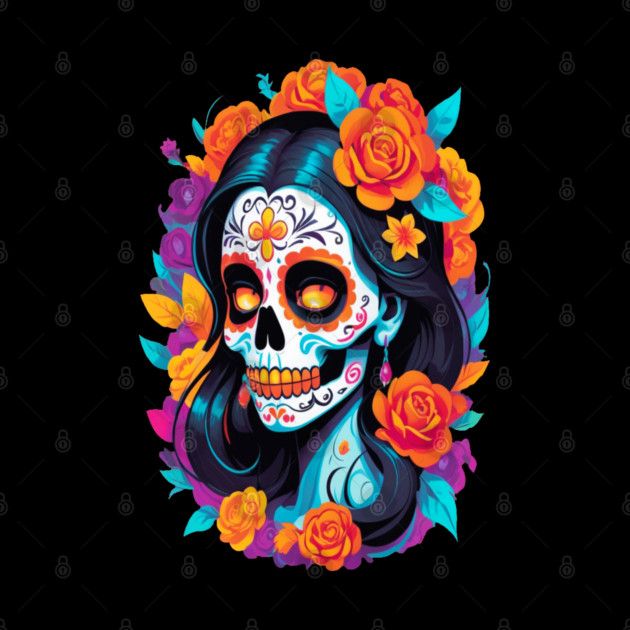 Day of the Dead Sugar Skull Halloween by BirdsnStuff