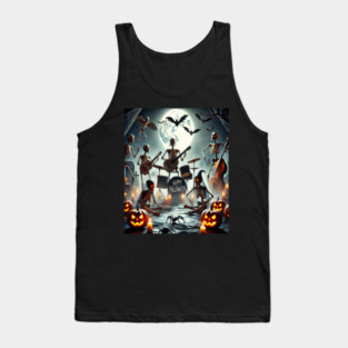 Happy Halloween Skeleton Band Tank Top