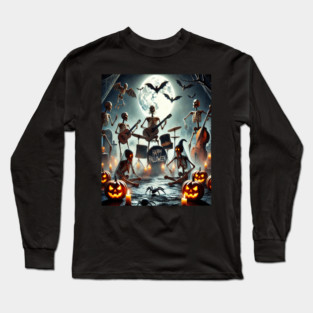Happy Halloween Skeleton Band Long Sleeve T-Shirt