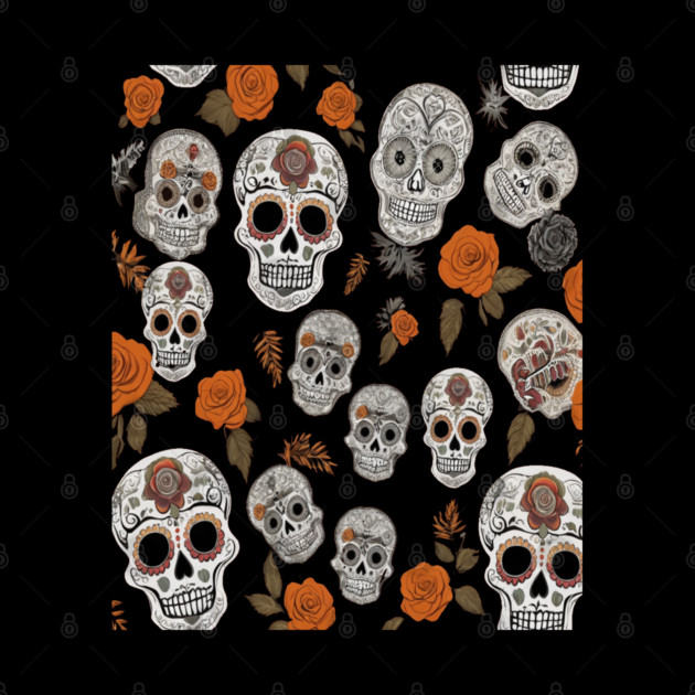 Halloween Sugar Skull and Festive Skull Pattern by BirdsnStuff