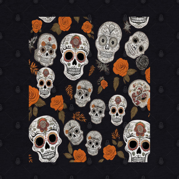Halloween Sugar Skull and Festive Skull Pattern by BirdsnStuff