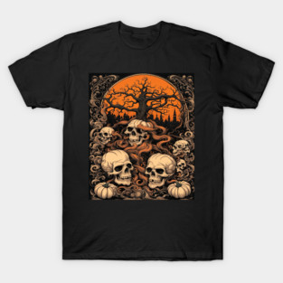 Halloween Graphic design and Artistic skull illustration T-Shirt