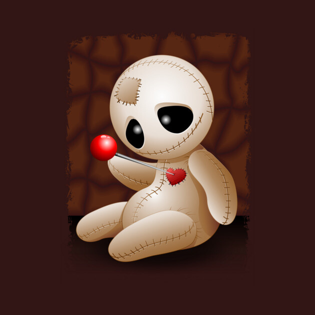 Voodoo Doll Cartoon in Love Tapestry