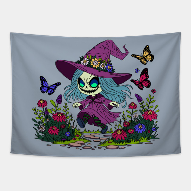Cute Spring Witch Tapestry by H. R. Sinclair