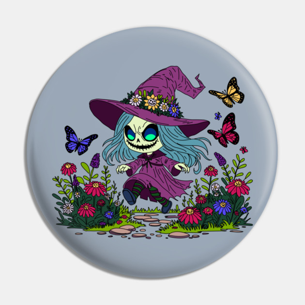 Cute Spring Witch Pin by H. R. Sinclair
