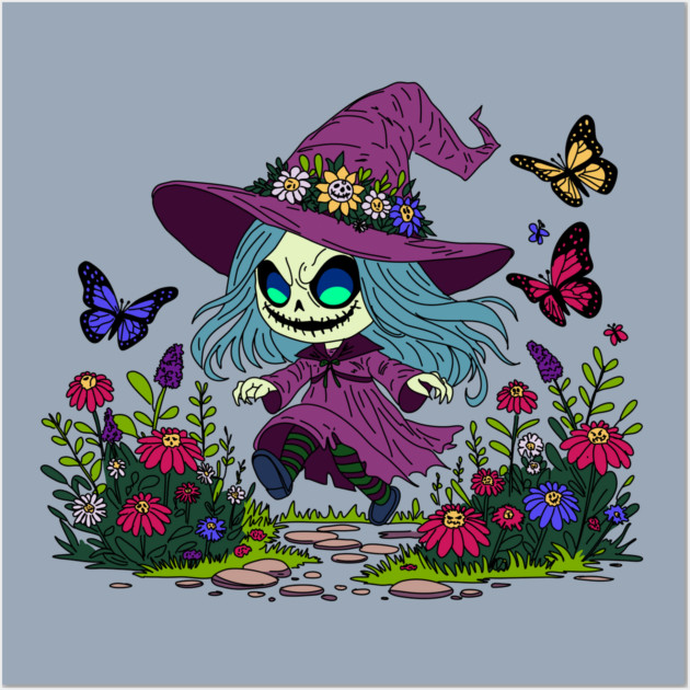 Cute Spring Witch Wall Art by H. R. Sinclair