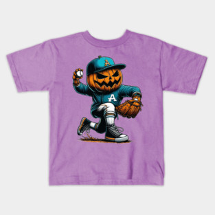 Halloween Baseball Player Kids T-Shirt