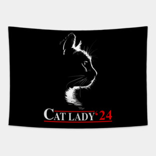 Cat Ladies for Kamala Funny Cat 2024 Election President Kamala Harris Tapestry