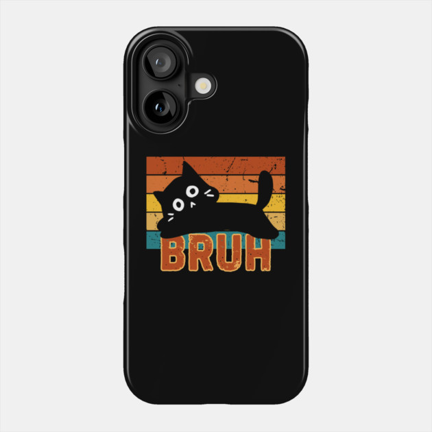 Funny Cat Meme Bruh Phone Case by The WYLD Tribe
