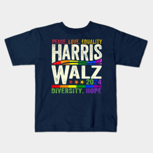 Kamala Harris Tim Walz Pride LGBT 2024 Kids T-Shirt