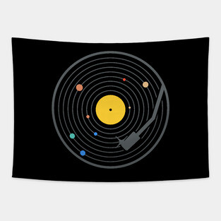 This Vinyl Record Solar System (Space Music) Tapestry