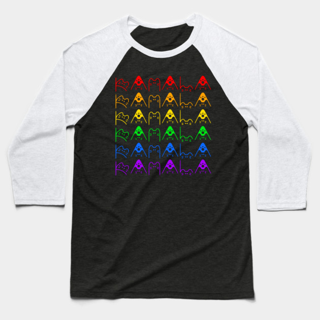 KAMALA cute cat font in rainbow colors Baseball T-Shirt by Luxinda