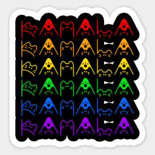 KAMALA cute cat font in rainbow colors Sticker