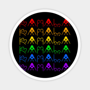KAMALA cute cat font in rainbow colors Magnet