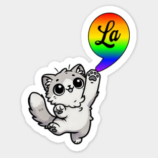 Comma-LA with cute cat Kamala Rainbow design Magnet