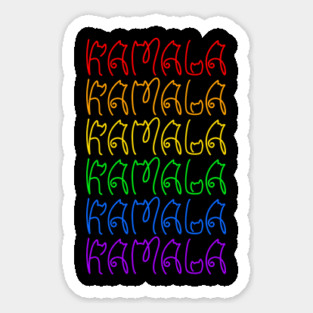 KAMALA in cute cat letters font, rainbow colors Magnet