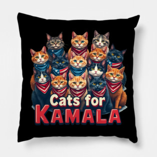 Kamala Cat-Vote for Kamala Harris as Preident 2024 Pillow